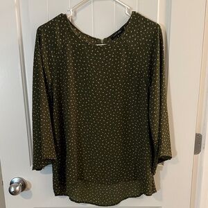 Papermoon Dark Green Blouse with Pattern